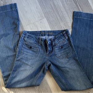 Vintage Y2K American Eagle Classic Denim Wide Leg Jeans: well made, thick & soft